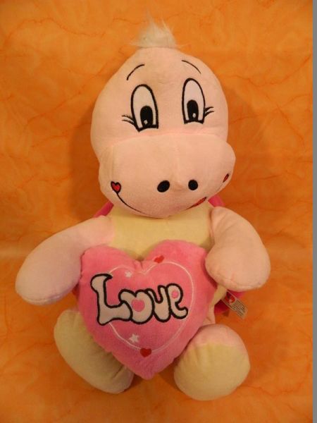Stofftier Schildkröte rosa mit Herz