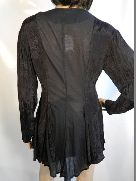 Four Seasons Bluse Gothik Schwarz Blumenmuster Gr. 36