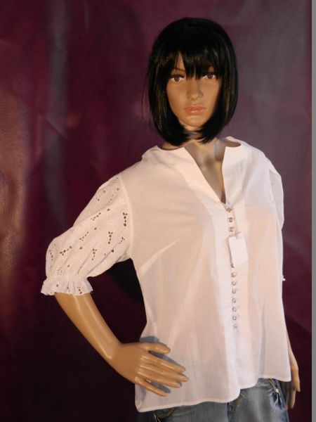 Alpentrachten Bluse Weiß, Gr. 42