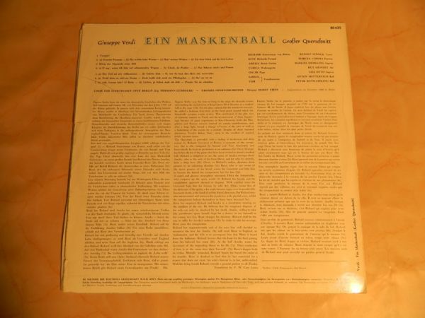 LP - Verdi, Ein Maskenball