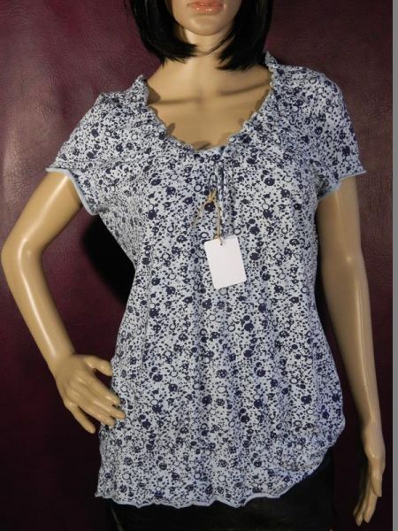 Shirt Blau mit Punktmuster Gr. M