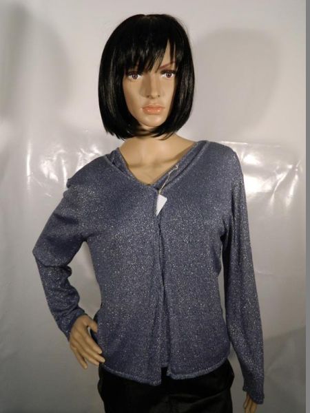Sweatjacke mit Untershirt Blau Glitzer Gr. M