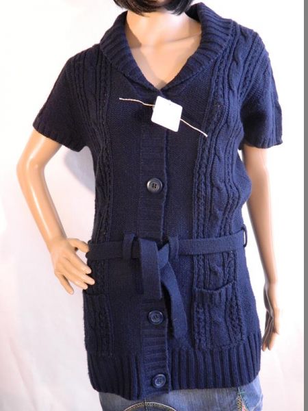 Strickjacke Lang Blau, Gr. 40