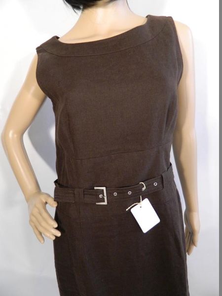 Etuikleid Ärmellos Dunkelbraun Gr. 38