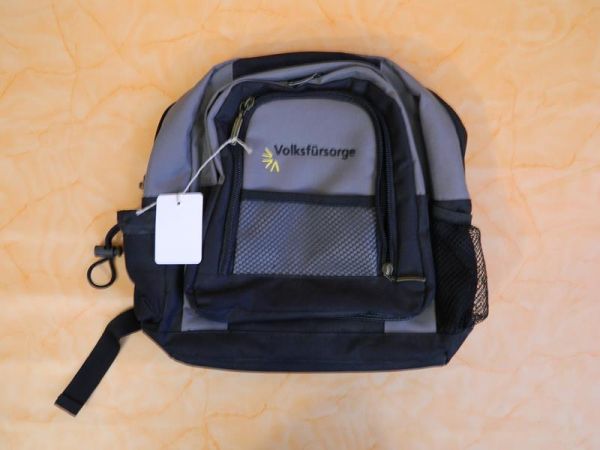 Volksfürsorge Rucksack Grau Schwarz
