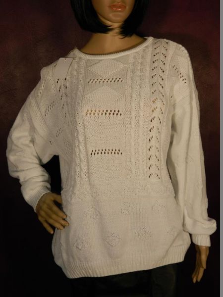Lecomte Pullover Strick Weiß Gr. 40