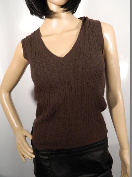 Alisé Strickpullover ärmellos Braun Gr. 28