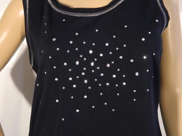 Bonita Top Schwarz mit Glitzersteinchen Gr. L