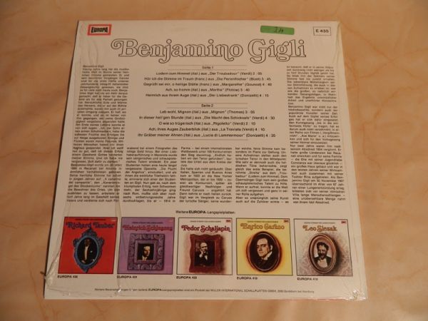 LP Benjamino Gigli