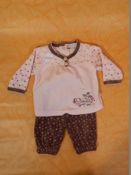 Pullover mit Hose Braun Blumenmotiv Gr. 56