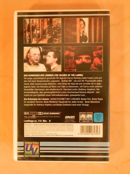 VHS "Das Schweigen der Lämmer"