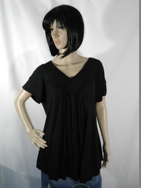 Sweatshirt Schwarz mit V-Ausschnitt, Gr. XXL