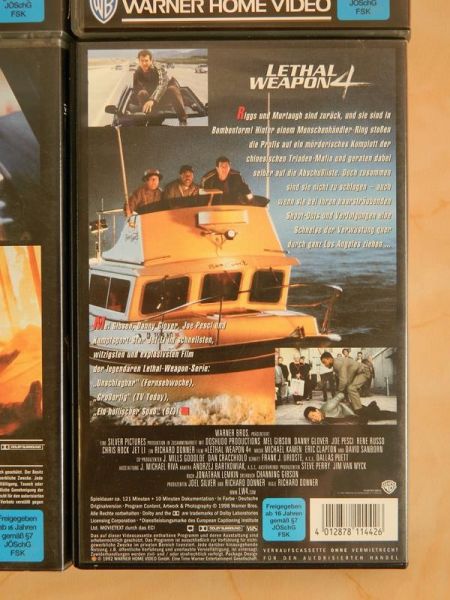 VHS Set 4-teilig "Lethal Weapon"