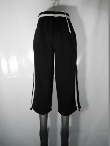 3/4 Sporthose Schwarz mit Weiss Gr. 48/50