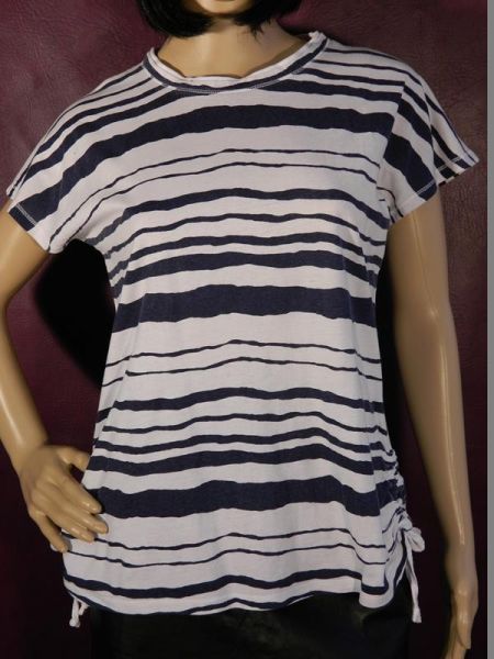 Designers T-Shirt Blau/Weiß Gestreift Gr. M