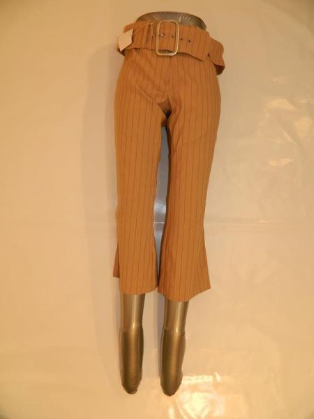 Hose Braun gestreift mit Gürtel Gr. 42