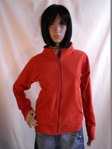 Yessica Fleece-Jacke Orange mit Rollkragen, Gr. M