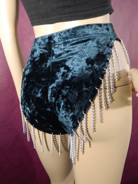 Hot-Pants, Samt/Ketten Gr. 38