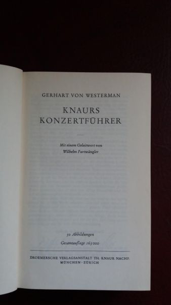 Gerhart von Westerman, Knaurs Konzertführer