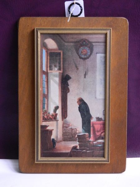 Spitzweg-Der Kaktusfreund, Leinwanddruck im Holzrahmen, auf Holz