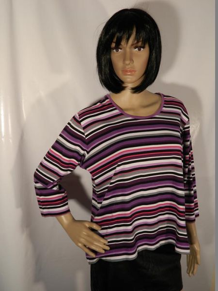 Rabe Sweatshirt Lila gestreift Gr. 46