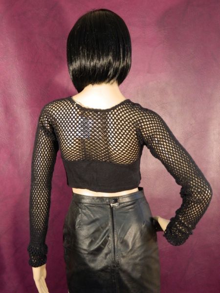 Bauchfreies Netz-Shirt Gr. S