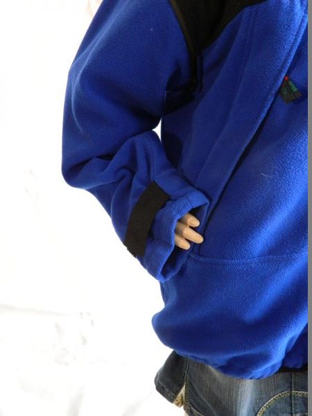 Authentic Clothing Jacke Schwarz/Blau, abtrennbare Ärmel, Gr. L