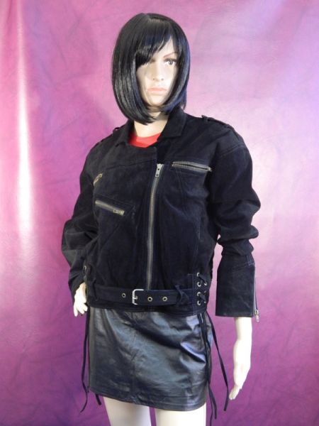 Biker-Jacke, Wildleder Gr. 38