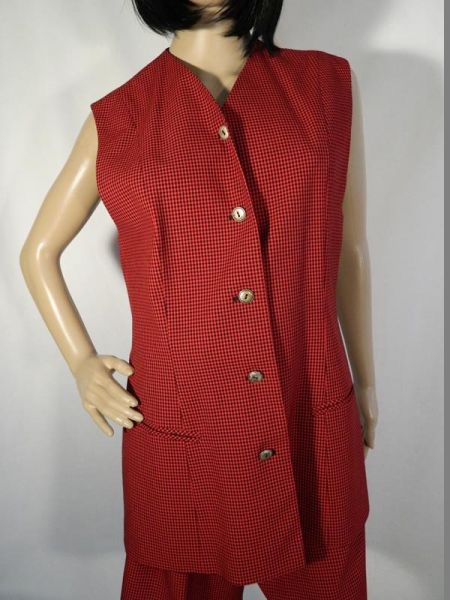 Gina Benotti Bluse und Shorts, Rot kariert, Gr. 42 (2-teilig)