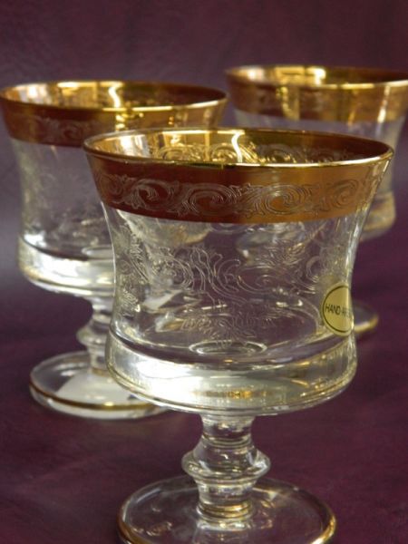 5 Wein-Gläser, Bleikristall