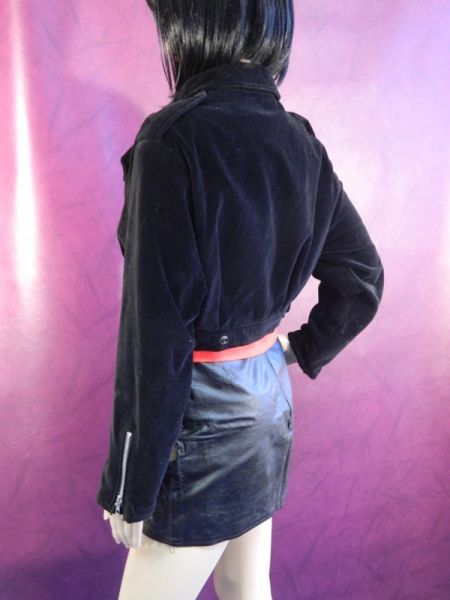 Biker-Jacke, Samt Gr. S